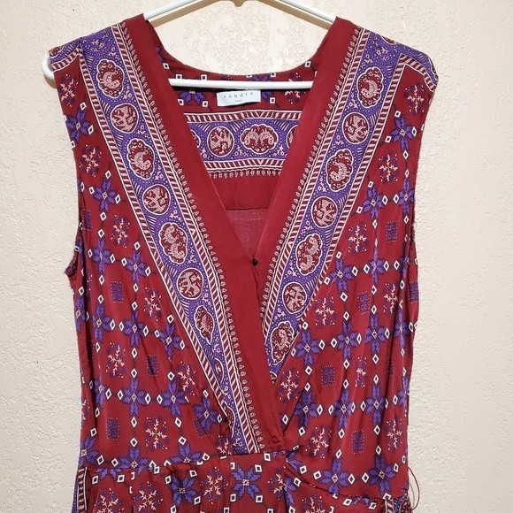 SANDRO Floral-print Short-sleeved Satin Playsuit - Picture 4 of 16